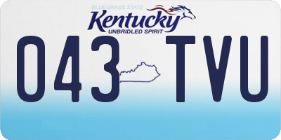 KY license plate 043TVU