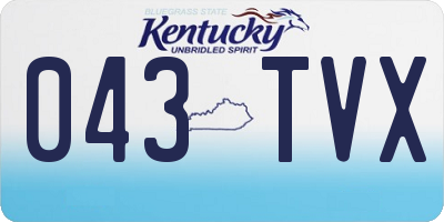 KY license plate 043TVX
