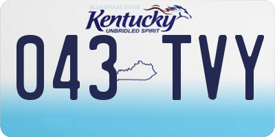 KY license plate 043TVY