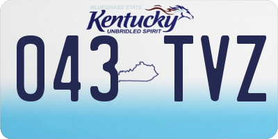 KY license plate 043TVZ