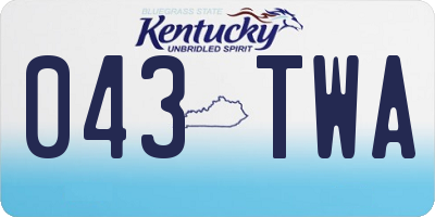 KY license plate 043TWA
