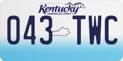 KY license plate 043TWC