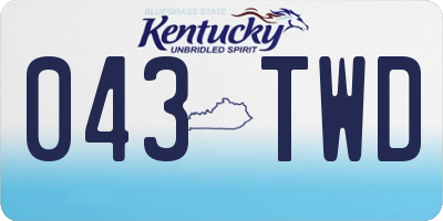 KY license plate 043TWD