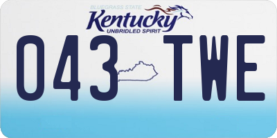 KY license plate 043TWE