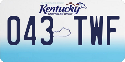 KY license plate 043TWF