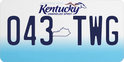KY license plate 043TWG