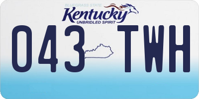 KY license plate 043TWH