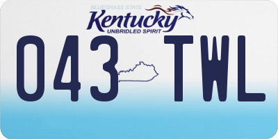 KY license plate 043TWL