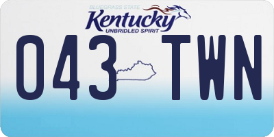 KY license plate 043TWN