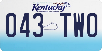 KY license plate 043TWO