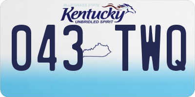 KY license plate 043TWQ