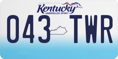 KY license plate 043TWR