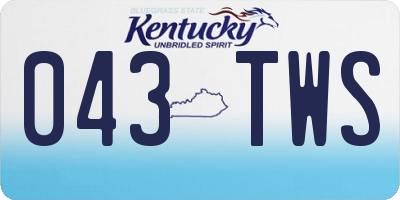 KY license plate 043TWS