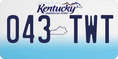 KY license plate 043TWT