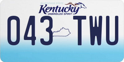 KY license plate 043TWU