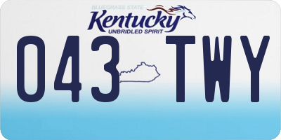 KY license plate 043TWY