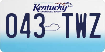 KY license plate 043TWZ