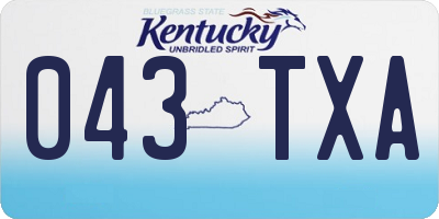 KY license plate 043TXA