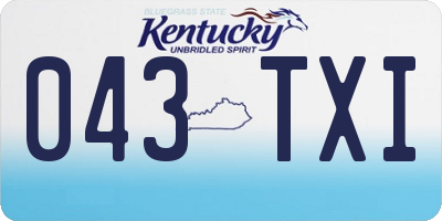 KY license plate 043TXI