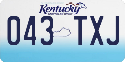 KY license plate 043TXJ