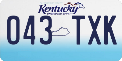 KY license plate 043TXK