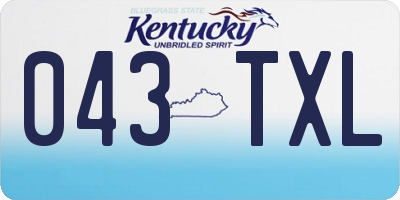 KY license plate 043TXL