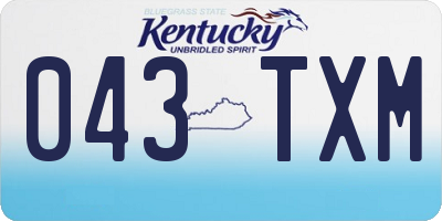 KY license plate 043TXM