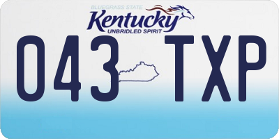 KY license plate 043TXP