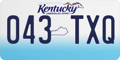 KY license plate 043TXQ