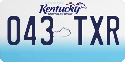 KY license plate 043TXR