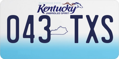 KY license plate 043TXS