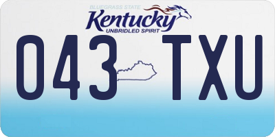 KY license plate 043TXU