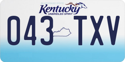KY license plate 043TXV