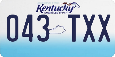 KY license plate 043TXX