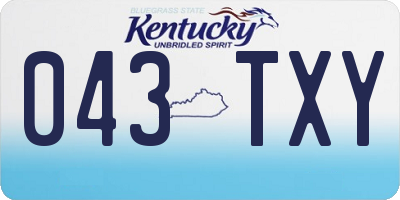 KY license plate 043TXY