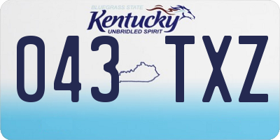 KY license plate 043TXZ