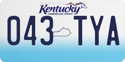 KY license plate 043TYA