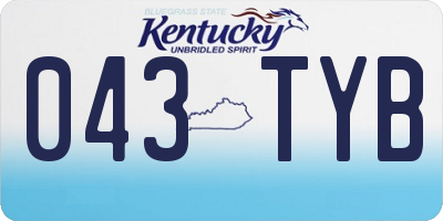 KY license plate 043TYB