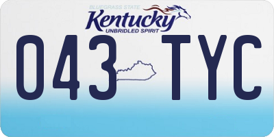 KY license plate 043TYC