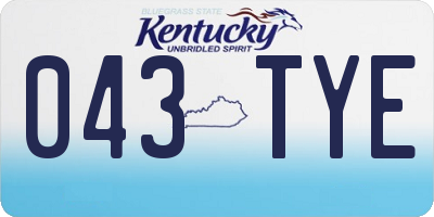 KY license plate 043TYE