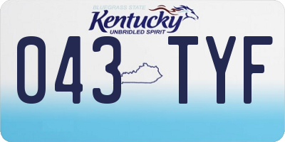 KY license plate 043TYF