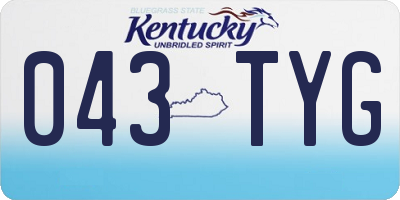 KY license plate 043TYG