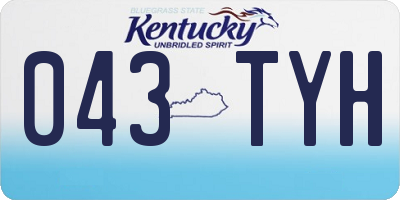 KY license plate 043TYH