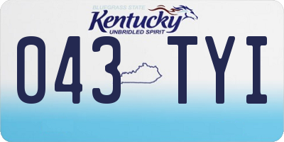 KY license plate 043TYI