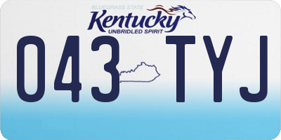 KY license plate 043TYJ