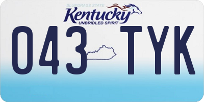 KY license plate 043TYK