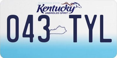 KY license plate 043TYL