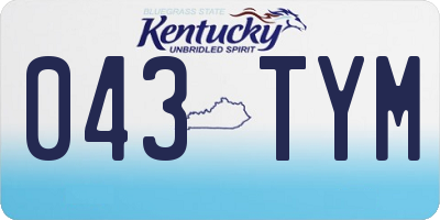 KY license plate 043TYM