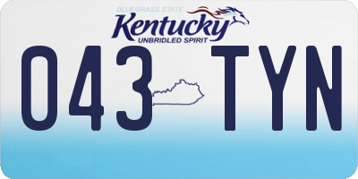 KY license plate 043TYN