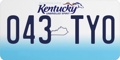 KY license plate 043TYO